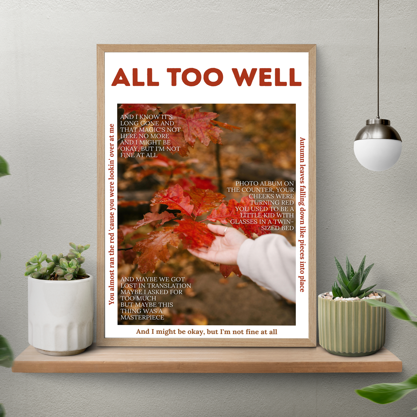 All Too Well – Aesthetic Poster